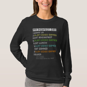 T-shirt ma journée parfaite jeux vidéo drôles garçons game