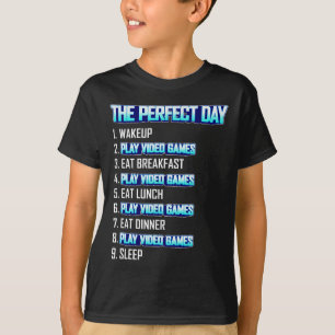 T-shirt Ma journée parfaite jouer aux jeux vidéo drôle gam