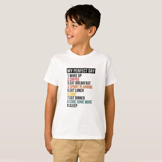 T-shirt Ma Journée Parfaite Pour Les Codeurs Et Les Progra (Devant entier)