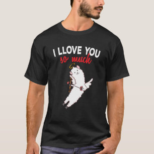 T-shirt Ma Llama Est Mon Valentine Alpaca Coeur Croustilla