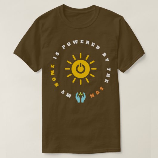 T-shirt Ma maison est alimentée par l'écologie solaire éne (Design devant)