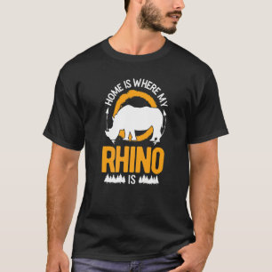 T-shirt Ma maison est là où est mon Rhino