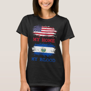 T-shirt Ma maison USA Mon sang El Salvador Salvadora
