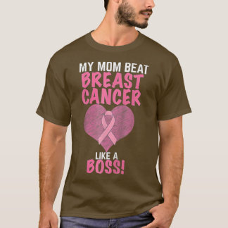 T-shirt Ma mère bat le cancer du sein Survivant Sensibilis