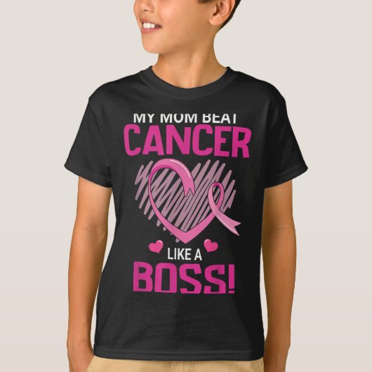 T-shirt Ma Mère Battre Le Cancer Du Sein Comme Un Guerrier (Devant)