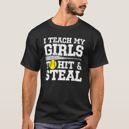 T-shirt Ma Mère De Softball J'Enseigne À Mes Filles À Frap (Devant)