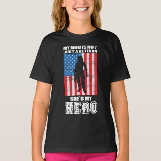 T-shirt Ma mère n'est pas seulement un vétéran, elle est m (Devant)