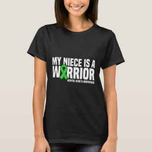 T-shirt Ma Nièce Est Un Guerrier Vert Ruban Santé Mentale