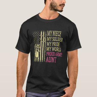 T-shirt Ma nièce Mon soldat Fière Tante de l'armée Fière d