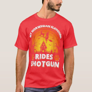 T-shirt Ma Norvégienne Elkhound Dog Ride Witch Shot Hallow