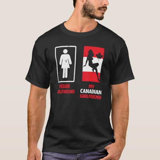 T-shirt Ma petite amie canadienne Relation de couple Valen (Devant)