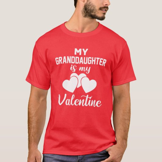 T-shirt Ma Petite-Fille Est Ma Saint Valentin Valentin Jou (Devant)