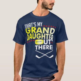 T-shirt Ma petite-fille Grandpa Grandpa de hockey sur glac