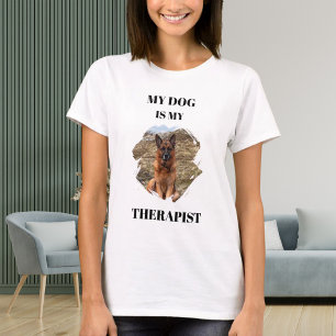 T-shirt Ma photo de chien GSD est mon thérapeute