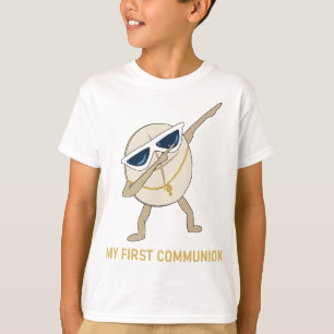T-shirt Ma première communion Dabbing Wafer catholique
