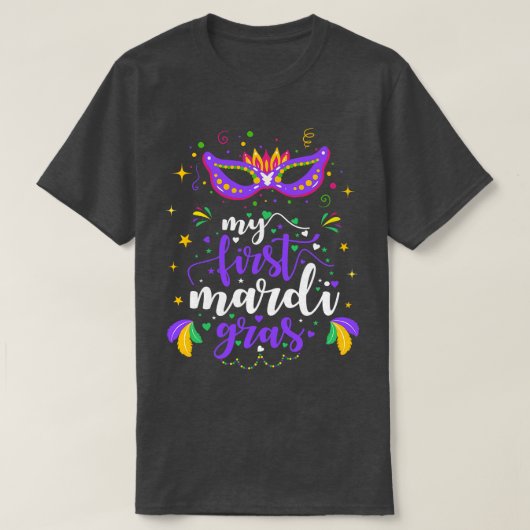 T-shirt Ma première Mardi Gras Masquerade Parade de perles (Design devant)