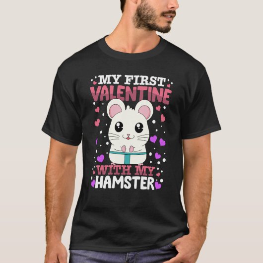 T-shirt Ma Première Saint Valentin Avec Mon Hamster Animal (Devant)