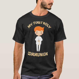 T-shirt Ma première sainte communion Eglise Croix garçon