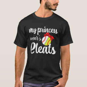 T-shirt Ma Princesse Porte Mat Baseball Maman Mère Softbal