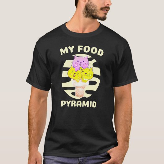 T-shirt Ma pyramide alimentaire Chat Cône de glace Kitty C (Devant)