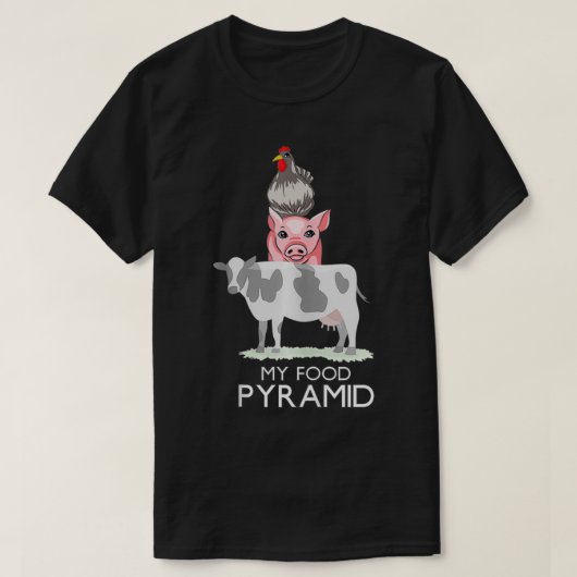 T-shirt Ma Pyramide Alimentaire Drôle Carnivore Cow Cow Ch (Design devant)
