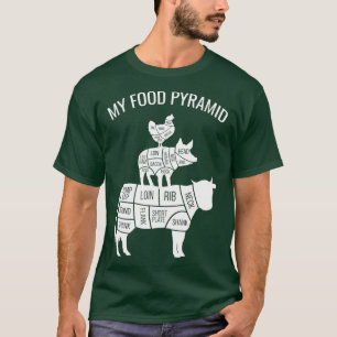 T-shirt Ma pyramide alimentaire Funny Carnivore Cow Cow Co