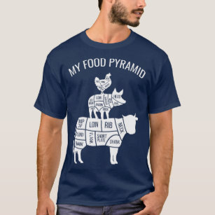 T-shirt Ma pyramide alimentaire Funny Carnivore Cow Cow Co