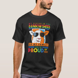 T-shirt Ma Soeur Est Le Mouton Arc-En-Ciel - Drôle LGBT