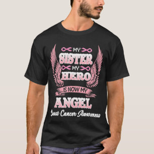 T-shirt Ma Soeur Mon Héros Maintenant Est Mon Ange Cancer 