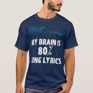 T-shirt Ma tête est 80 paroles de chanson vintage fille gu