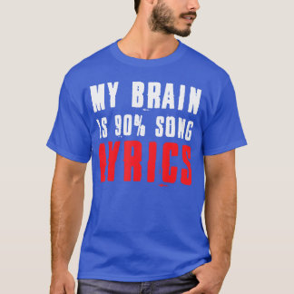 T-shirt Ma tête est 90ong paroles drôle musique vie rétro