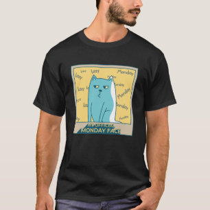 T-shirt Ma Tête Officielle du Lundi - Chat Grincheux Drôle