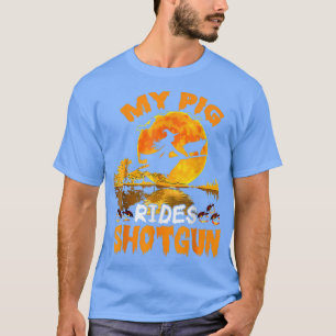 T-shirt Ma truie monte en flèche Sorcière volant sur un ba