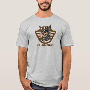 T-shirt Ma typographie de copilote & Pilote de chien, Avia