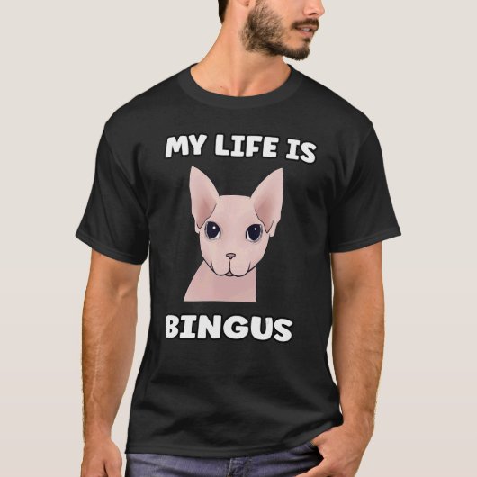T-shirt Ma vie est bingus mème chat (Devant)