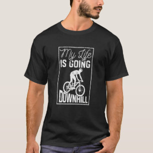 T-shirt Ma Vie Va À Downhill Biker Mountain Bike Mtb