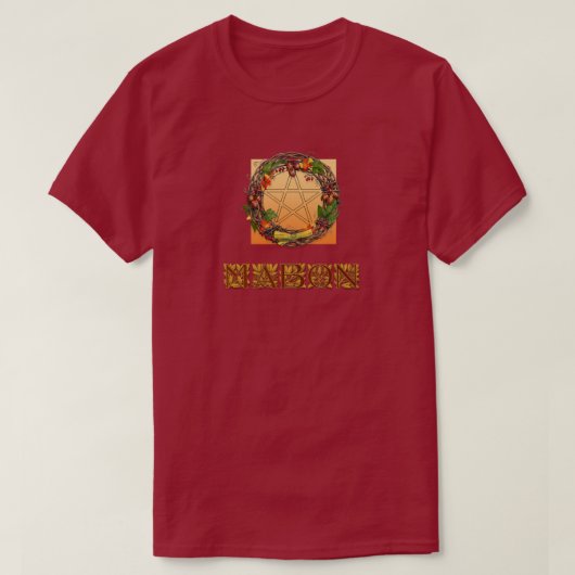 T-shirt Mabon Wreath avec lettres en chêne (Design devant)