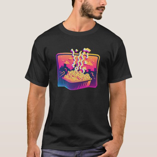 T-shirt Mac And Cheese Synthwave 80s Retrowave Aesthetic (Devant)