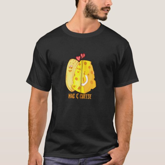 T-shirt Mac & Cheese Aimer Food Cute Veggie Tee Zip (Devant)