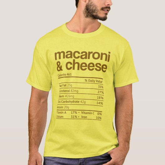 T-shirt Mac et fromage Nutrition amusante Thanksgiving Mac (Devant)