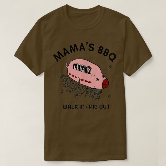 T-shirt Mac Mamas BBQ Marcher Dans Pig Out Sunny Summer Ca (Design devant)