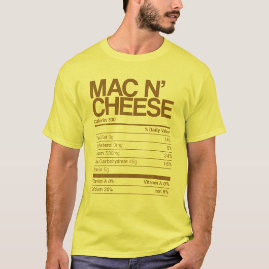 T-shirt Mac N' Cheese Nutrition Facts Family Matching Chri (Devant)