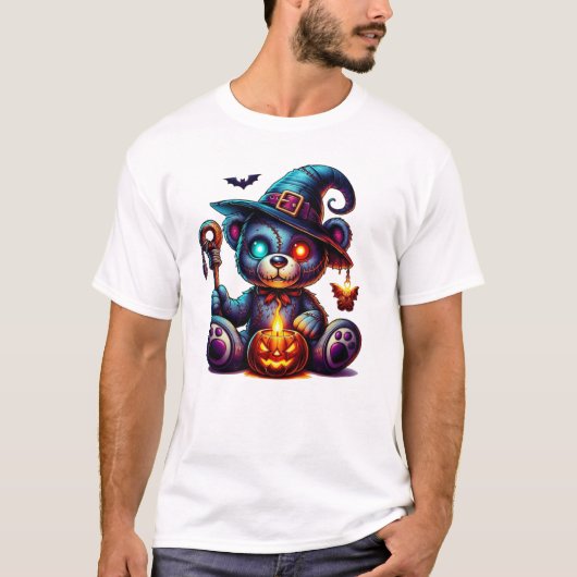T-shirt Macabre Skeleton Teddy Bear (Devant)