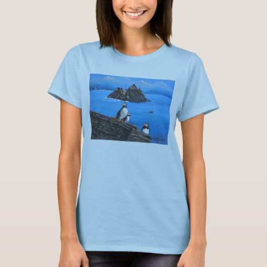 T-shirt Macareux chez Skellig Michael Irlande (Devant)