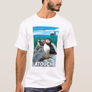 T-shirt Macareux et bateau de croisière - Latouche, Alask