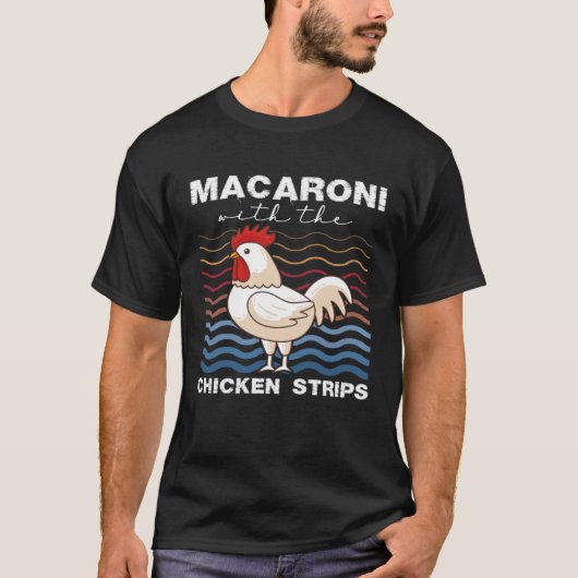 T-shirt Macaroni Avec Bandes De Poulet Éleveur De Poulet (Devant)