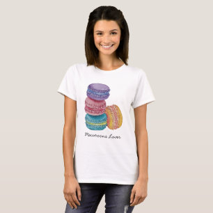 T-shirt Macarons arc-en-ciel mignons en aquarelle 