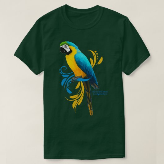 T-shirt Macaw bleu et or 2 (Design devant)