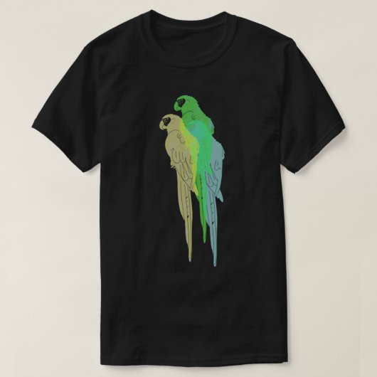 T-shirt Macaw bleu et or et vert (Design devant)