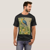 T-shirt Macaw Blue Jaune Tropical Jungle Antique (Devant entier)